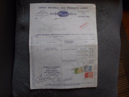 Ancienne Facture " Liebig " Anvers Antwerpen 1944 Envoyée à Verviers . - Lebensmittel