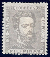 ESPAÑA/FILIPINAS 1872 - Edifil #27 - MLH * - Primera Tirada/impresión Fina - Philippinen