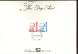 FDS - First Day Sheet - 2002 - OBP 3050/51 -  Z. M. Koning Albert II. Nieuw Type. - 1999-2010