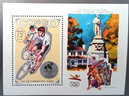 CONGO Cyclisme, Velo, Bicyclette. , J.O. ATLANTA, Bloc De Luxe Du N° Yvert 988. Dentelé. PERFORATE ** MNH - Radsport