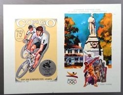 CONGO Cyclisme, Velo, Bicyclette. , J.O. ATLANTA, Bloc De Luxe Du N° Yvert 988. Non Dentelé. IMPERFORATE ** MNH - Radsport