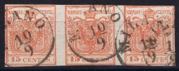 Osterreich Lombardei Venetien 1850 Nr 3 X  Used  3-Strip Lombardo Veneto - Usados