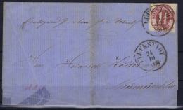 Schleswig 1866 Wrapper To Neumunster From Gluckstadt On Back: SCHLESW. POST SPED. BUR./ZUG 2 Travelling Post Office - Schleswig-Holstein