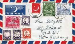 PAKISTAN 1959 - 8 Fach Frankierung Auf LP-Brief Gel.v.Pakistan Nach West-Berlin - Pakistan