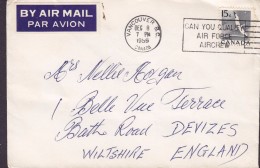 Canada BY AIR MAIL PAR AVION Label Slogan Flamme "Air Force Aircrew" VANCOUVER B.C. 1956 Cover Lettre Bird Vogel Oiseau - Airmail