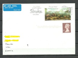 GREAT BRITAIN 2016 Cover To Estonia Queen Elizabeth Etc + Advertising Cachet STROKE - Briefe U. Dokumente