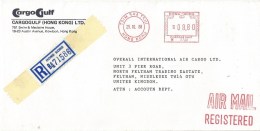 Hong Kong 1988 Tsim Sha Tsui Meter Franking Neopost “Electronic” N 2748 Registered Cover - Storia Postale