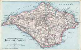 GB ISLE OF WIGHT / Carte Géographique De L'Île De Man / CARTE COULEUR - Andere & Zonder Classificatie