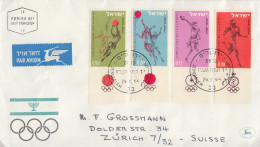 Enveloppe  1er  Jour    ISRAEL    JEUX   OLYMPIQUES     TOKYO    1964 - FDC