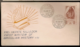 Brazil & FDC IV Centenary Of Frei Vicente Salvador,  Brazilian History Writer, Rio Grande Do Sul 1967 (825) - FDC