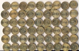 RUSSIA 10 RUBLES LOT OF 57 UNC COMMENTATIVE COINS - Russia