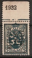 Zegel Nr. 315 TYPO Nr. 250 BELGIQUE 1931 BELGIE Met BLADBOORD + Datum  ;  Staat Zie Scan ! Inzet Aan 15 € ! - Typos 1929-37 (Heraldischer Löwe)