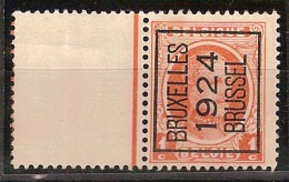 HOUYOUX Nr. 190 TYPO Nr. 92 Positie A BRUXELLES 1924 BRUSSEL Met BLADBOORD ; Staat Zie Scan ! Inzet Aan 5 € ! - Typo Precancels 1922-31 (Houyoux)
