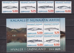 Greenland 1997 Whales 4v + M/s  ** Mnh (GL142) - Ungebraucht