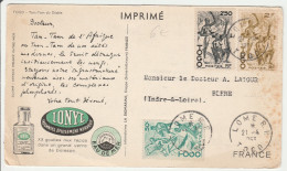 Lomé RP Togo 1953 - Carte Ionyl Tam-Tam Du Diable Danseur - 2 Scans - Cartas & Documentos