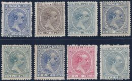 ESPAÑA/FILIPINAS 1896/97 - Edifil #117/21+23,26 Y 27 - MLH * - Philippines