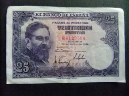 ESPAÑA BILLETE De 25 PESETAS ISAAC ALBENIZ H6129584 MADRID 22/6/1954 Como Nuevo - 25 Pesetas