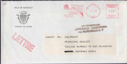 Lettre EMA 33 Bordeaux RP -7.1.86  Griffe Noire " Ne Concerne Pas/Bordeaux-Chartrons/Voir Bordeaux R.P" - Cartas & Documentos