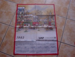 CALENDRIER PUBLICITAIRE EN COTON  - UAP - SCENES DE LA VIE QUOTIDIENNE -1983 - Grand Format : 1971-80