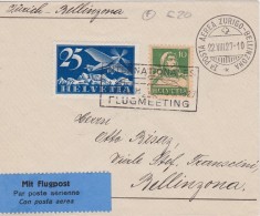 SUISSE  1927 PLI AERIEN VOL ZURICH-BELLINZONA - Other & Unclassified