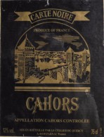 ETIQUETTE De VIN  " CAHORS " 12° - Carte Noire - 75cl - En Bon état - - Cahors