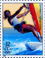 Sc#3068h 1996 USA Olympic Games Stamp-Women's Sail Boarding Athletic - Sci Nautico