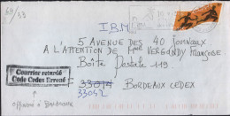 Lettre 64 Pau CTC 13.10.01 Flamme =o Griffe Noire Encadrée "Courrier Retardé / Code Cedex Erroné" - Lettres & Documents