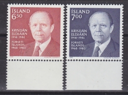 Iceland 19853 Kritjan Eldjarn 2v  (+margin)** Mnh (30048) - Unused Stamps