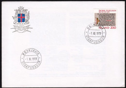 Iceland 1979, Cover "Sturluson Snorri" W./special Postmark "Reykjavik", Ref.bbzg - Storia Postale