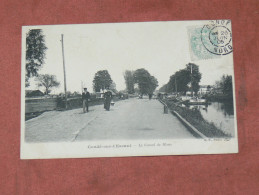 CONDE SUR ESCAUT   1905  QUAIS DU CANAL DE MONS AVEC PENICHE ET BATELIERS   EDIT BF PARIS - Conde Sur Escaut