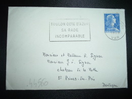 LETTRE TP MARIANNE DE MULLER 20F OBL.MEC.5-1-1959 TOULON PPAL VAR (83)à SIGNAC CHATEAU LAMOTHE + DERNIER JOUR TARIF - 1955-1961 Marianne De Muller