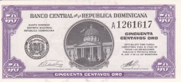 BILLETE DE REP. DOMINICANA DE 50 CENTAVOS ORO DEL AÑO 1961 (BANKNOTE) SIN CIRCULAR-UNCIRCULATED - Repubblica Dominicana