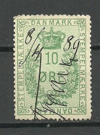 DENMARK Dänemark 10 öre Tax Steuermarke O 1889 - Steuermarken