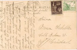 18074. Postal BARCELONA 1940. Recargo Exposicion, Sello Merced. TOSSA - Barcelona