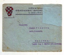 HRVATSKI GRADJANSKI SPORTSKI KLUB OSIJEK 1933 PISMO SA SADRZAJEM, COMPELETE LETTER (U KORIC ALB.) - Autres & Non Classés