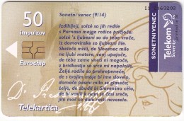 SLOVENIA SLOVENIJA PHONECARD 2005 PRESEREN SONETNI VENEC WREATH OF SONNETS 9/14  TELEKOM CAT.NO. 623 - Slovenia