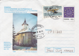 42913- SUCEAVA PROBOTA MONASTERY, COVER STATIONERY, 1998, ROMANIA - Abbayes & Monastères