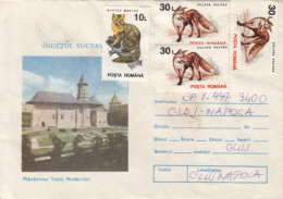 42915- VATRA MOLDOVITEI MONASTERY, COVER STATIONERY, 1995, ROMANIA - Abbeys & Monasteries