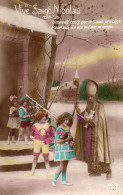 BONNE FETE SAINT NICOLAS Edit  REX Trés Animée Enfants  St Nicolas Pour Eux Il N'est Ni Faim Ni Neige CPA 1924 - Nikolaus