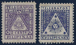 ESPAÑA/FILIPINAS 1898/99 - Edifil #T1/2 Telegrafos - MNH ** - Correo Insurrecto - Philippinen