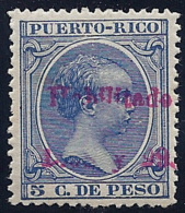 ESPAÑA/PUERTO RICO 1898 - Edifil #157 - MLH * - Variedad: Falta "para" En El Sobrecarga - Puerto Rico