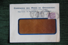 Enveloppe Timbrée Publicitaire ,Compagnie Des Mines De GRAISSESSAC - Sonstige & Ohne Zuordnung