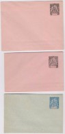 France Colony, French Indochina / Indochine, 3 Postal Stationary, Entier Postale, Mint Inde Indien - Storia Postale