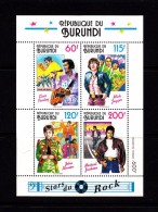 1994 Burundi Elvis Beetles Rolling Stones Souvenir Sheet MNH - Nuevos