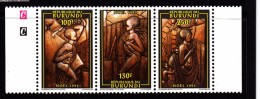 1995 Burundi Christmas  Strip Of 3  MNH - Nuovi