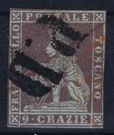 Toscana  Sa 8  Mi 8 Y  Used Obl. 1851  Signed/ Signé/signiert/ Approvato - Toskana