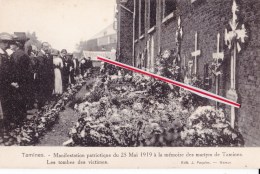 TAMINES - Manifestation Patriotique Du 25 Mai 1919 à La Mémoire Des Martyrs De Tamines- Les Tombes Des Victimes - Sambreville