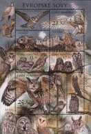 Czech Rep. / Stamps (2015) 0853-0856 A: European Owls (sheet, Total 13 Species Of Owl) Painter Jaromir & Libuse Knotkovi - Blocks & Kleinbögen