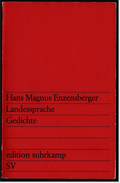 Suhrkamp Buch : Hans Magnus Enzensberger : Landessprache , Gedichte - German Authors