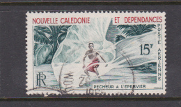 New Caledonia SG 351 1959 Air Mail 15F Fisherman With Net Used - Oblitérés